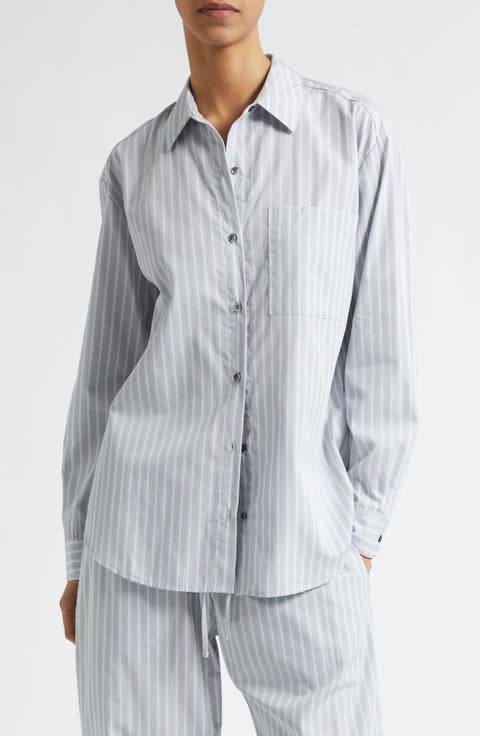 Yoshi Stripe Cotton Button-Up Shirt