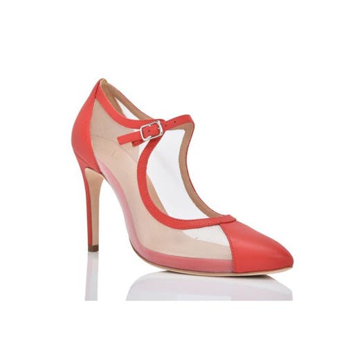 Joan Oloff Shoes Rebecca Mesh & Leather Pump In Animal Print