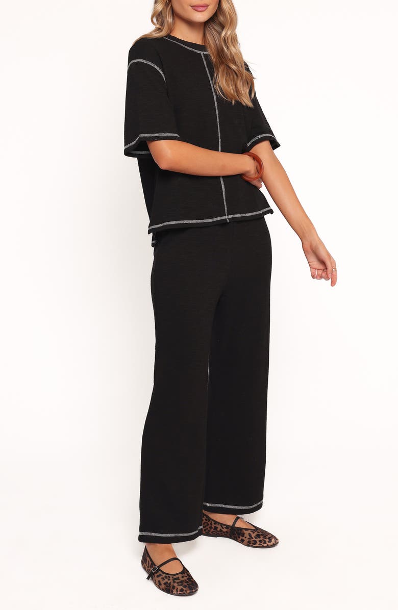 Petal & Pup Angler Short Sleeve Sweatshirt & Pants Set, Alternate, color, Black