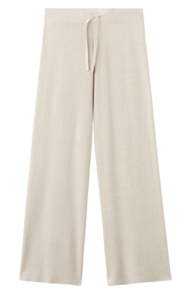 MANGO Pull-On Straight Leg Cotton Blend Knit Pants, Alternate, color, Beige