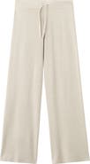 MANGO Pull-On Straight Leg Cotton Blend Knit Pants