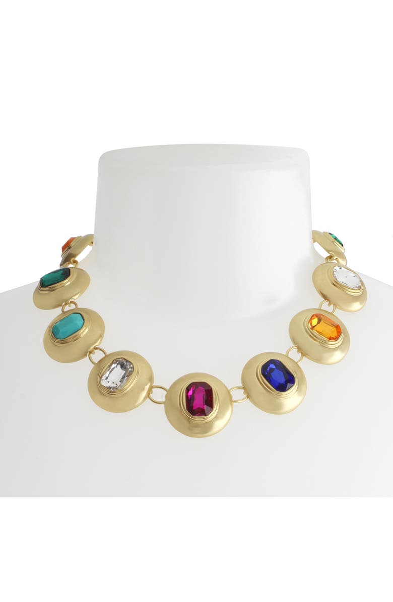 Kurt Geiger London Mixed Crystal Button Collar Necklace, Alternate, color, 
