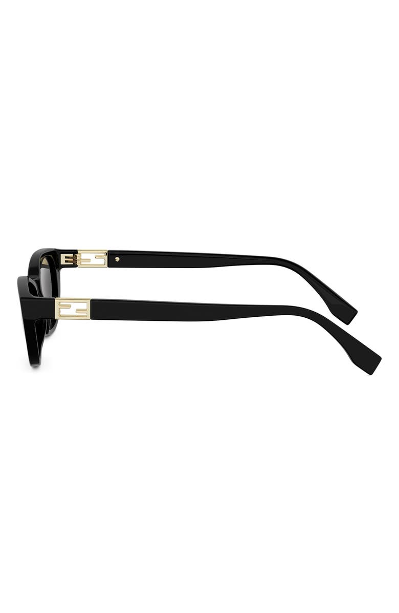 Fendi Baguette 54mm Cat Eye Sunglasses, Alternate, color, Shiny Black / Smoke