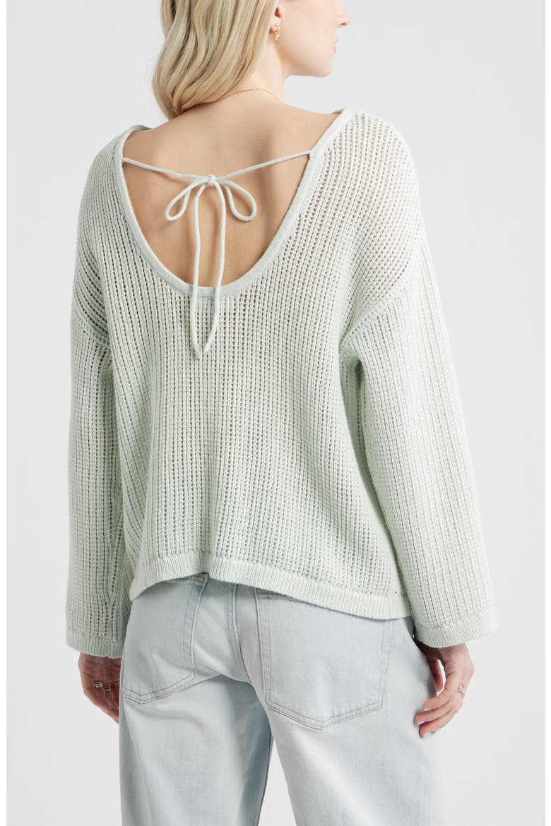 Cotton Open Stitch Sweater, Alternate, color, GREEN CLOUD