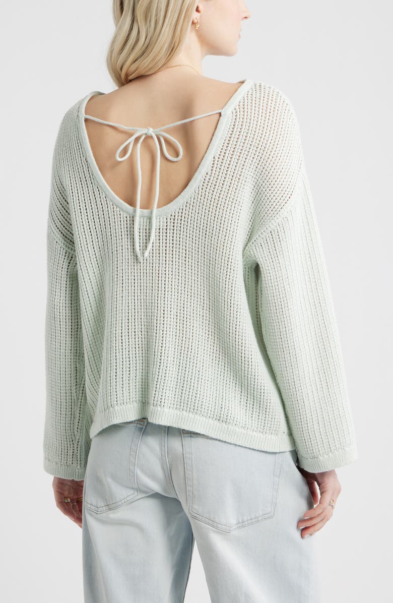 BP. Cotton Open Stitch Sweater, Alternate, color, Green Cloud