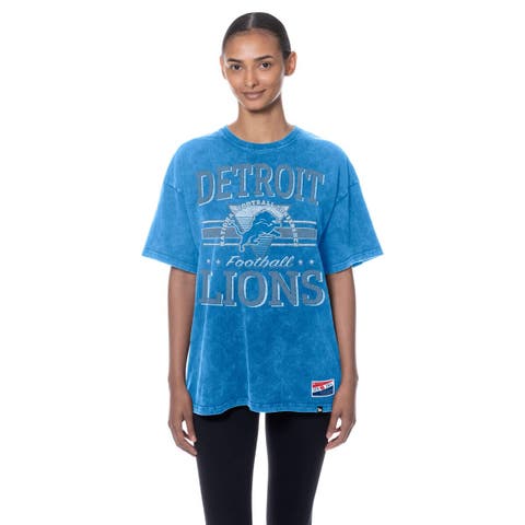 Women's New Era  Blue Detroit Lions Throwback Oversized T-Shirt