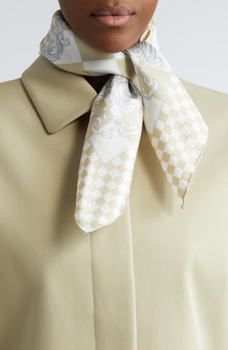 Versace Medusa Check Silk Scarf, Alternate, color, 