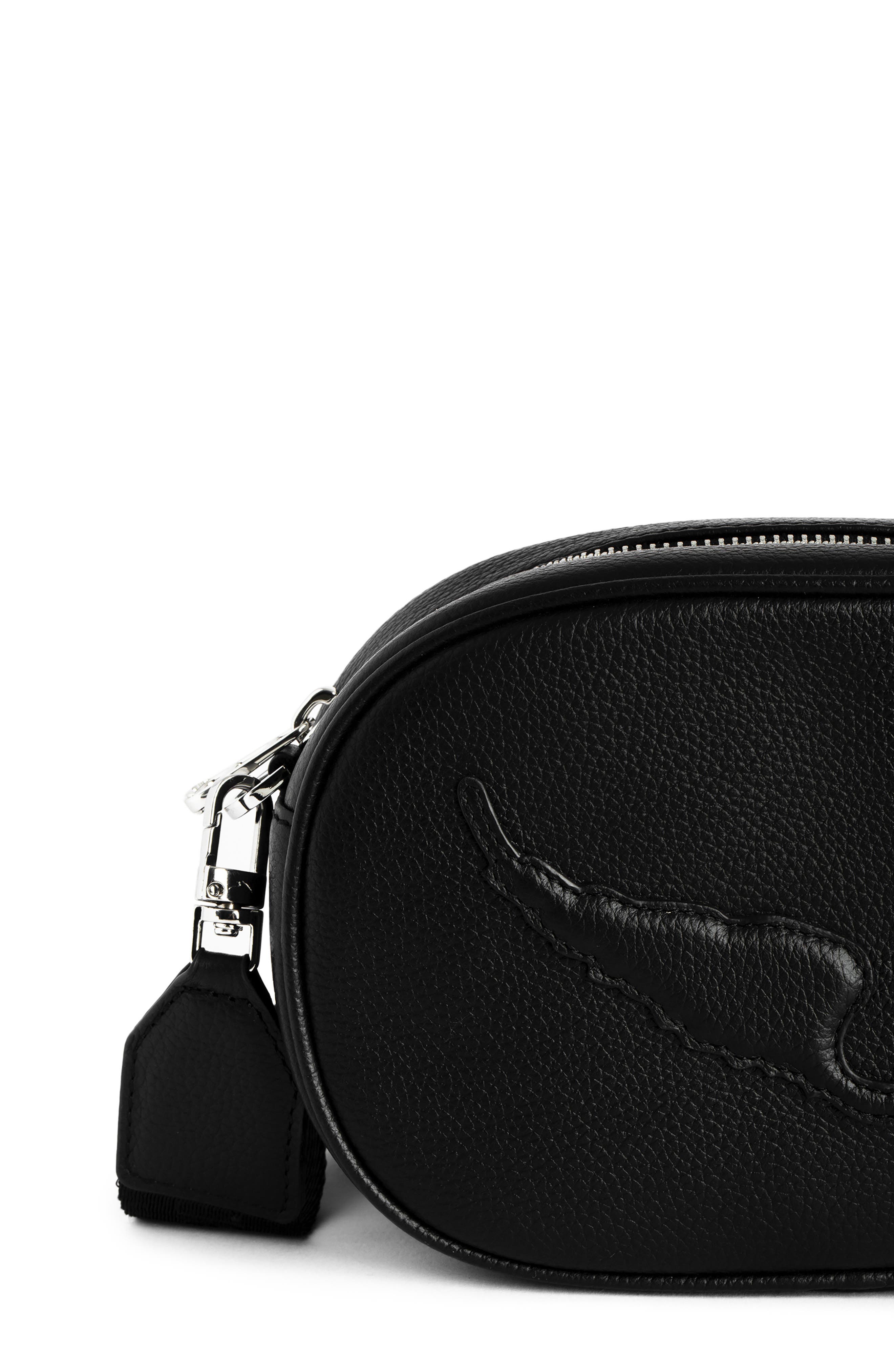 Zadig & Voltaire Rock With You Grained Leather Crossbody Bag, Alternate, color, 