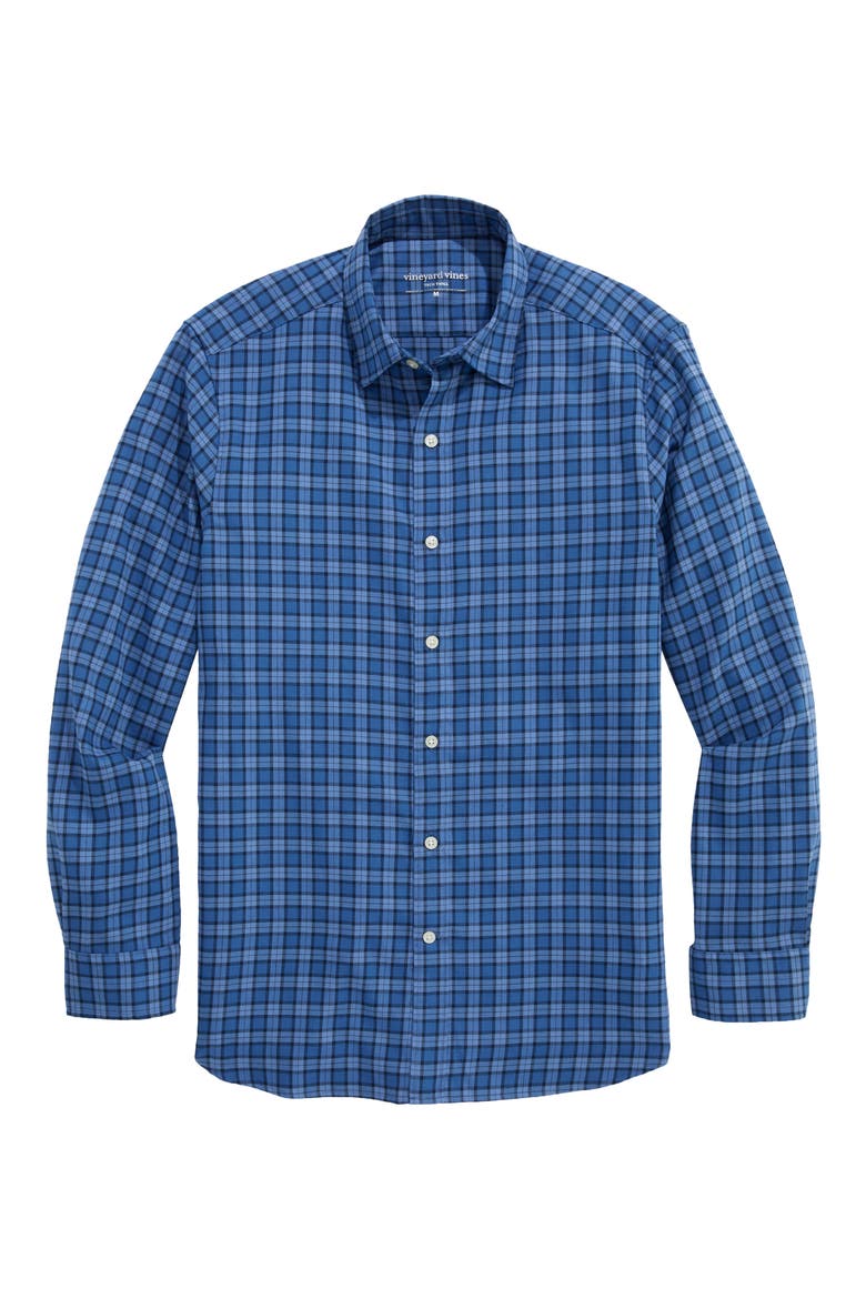 Plaid Tech Twill Shirt, Alternate, color, L544 MOONS