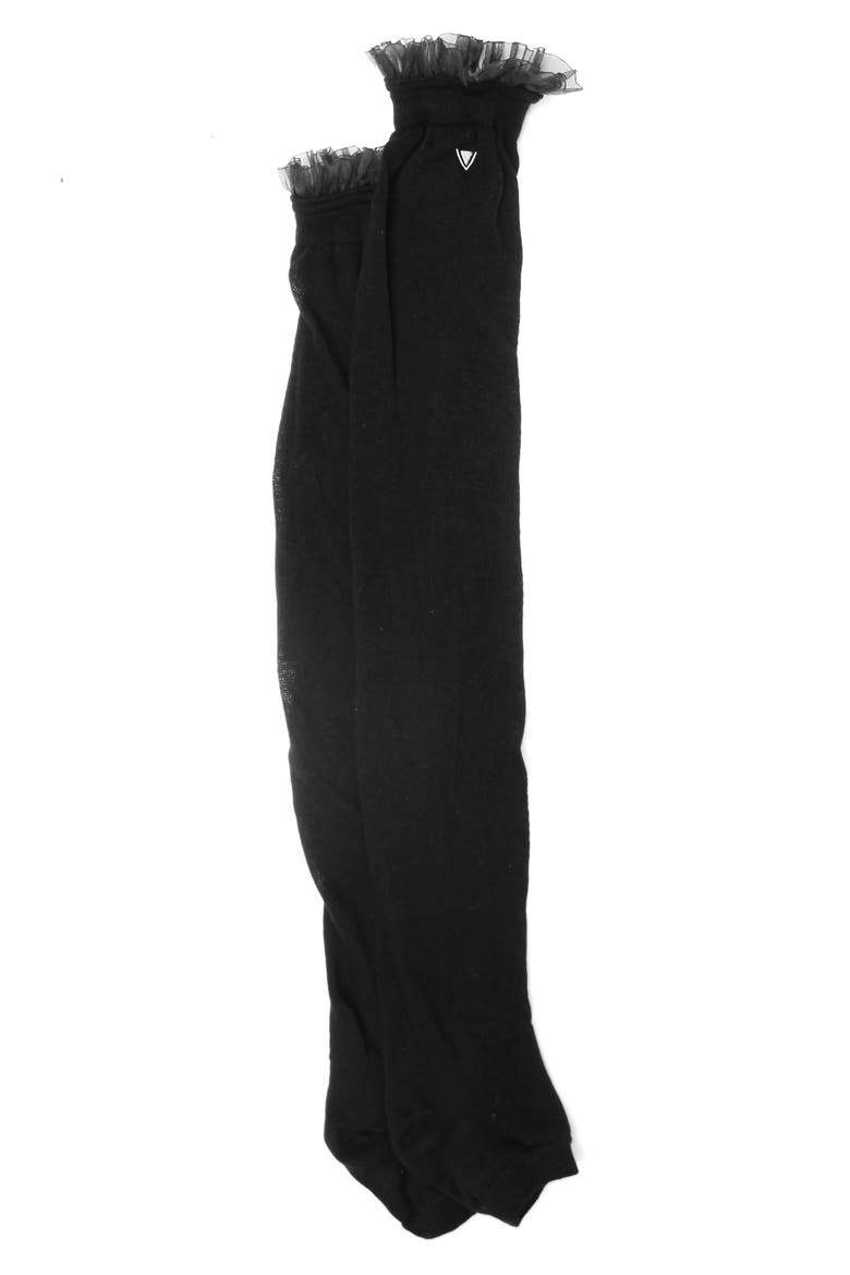 Ruffle Leg Warmers, Alternate, color, BLACK