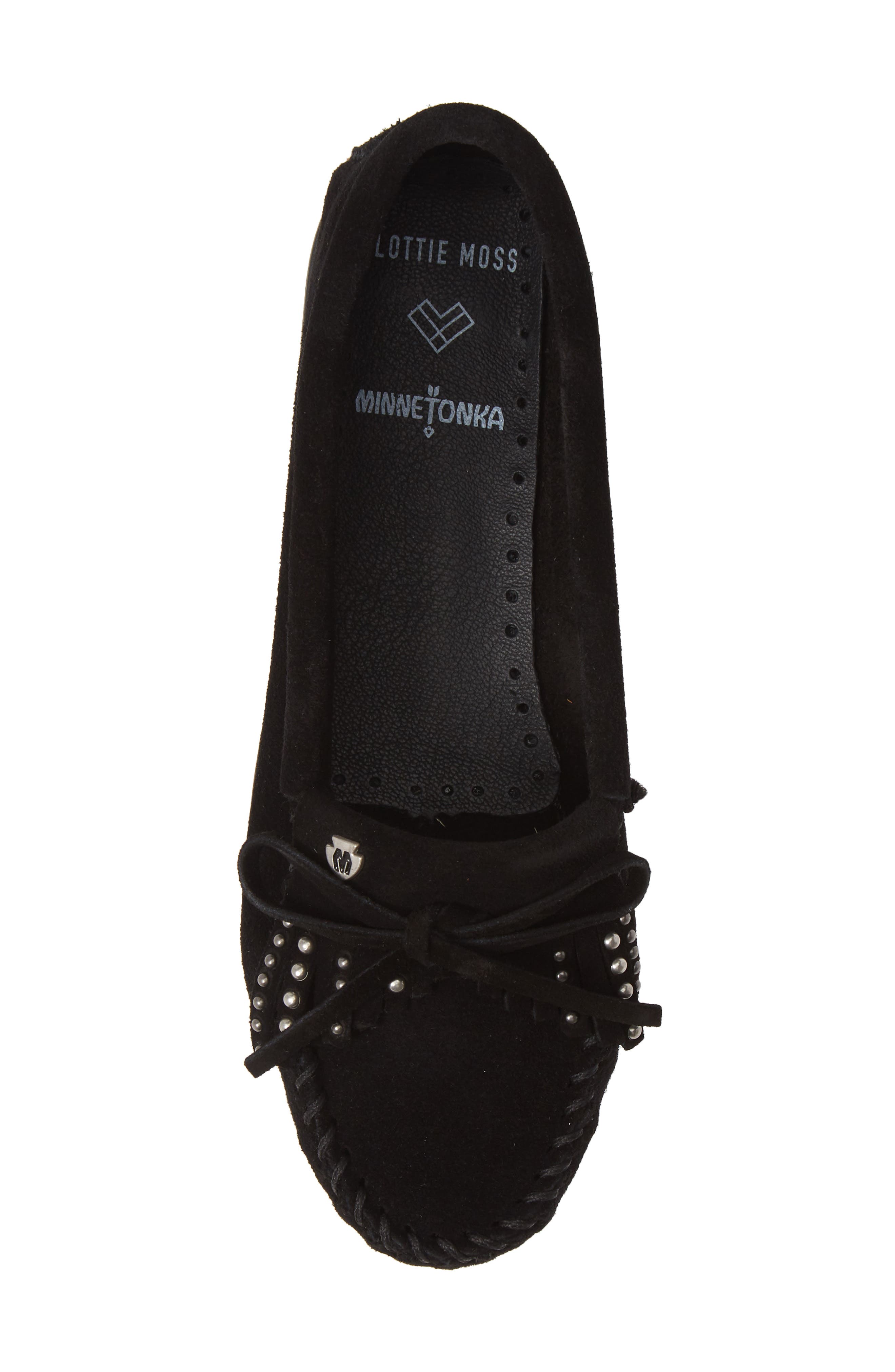 Minnetonka x Lottie Moss Kitty Studded Moccasin, Alternate, color, 