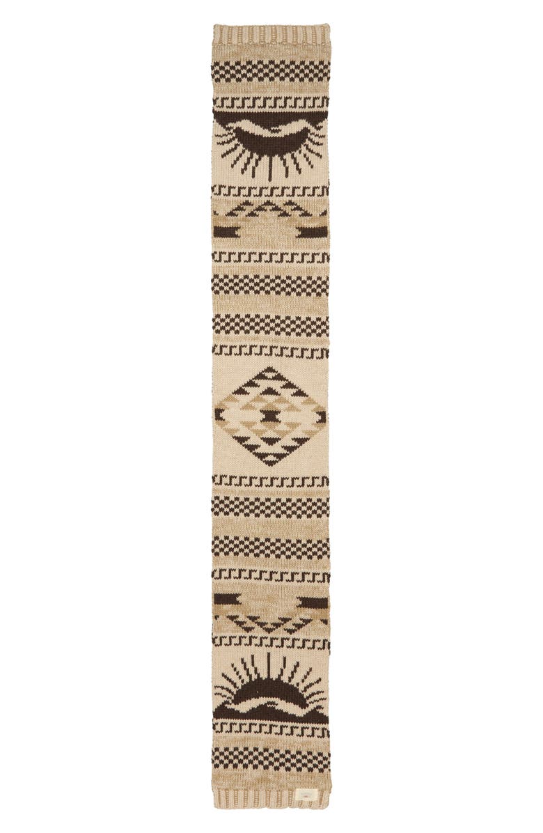Faherty Sun & Wave Novelty Scarf, Alternate, color, Brown