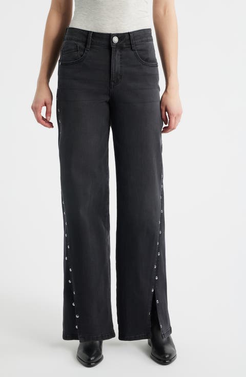 Slit & Studs Jeans (Regular & Petite)