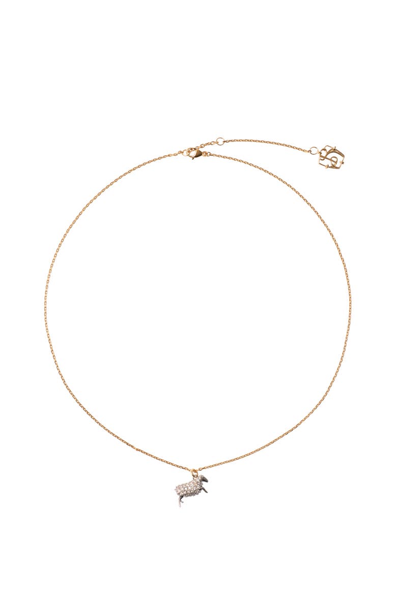 Burberry Sheep Charm Necklace, Main, color, Gold/Silver/Clear