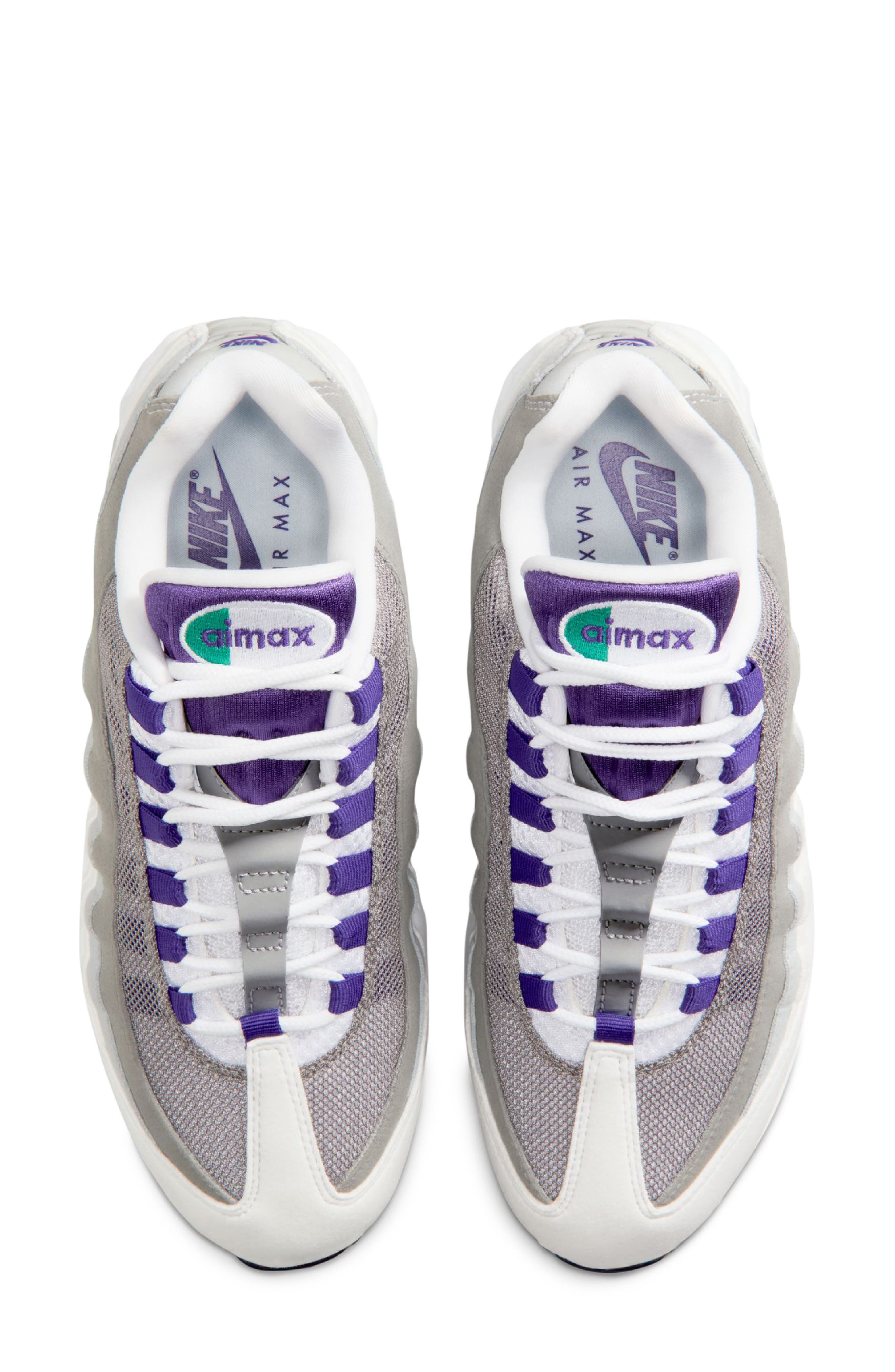 Nike Air Max 95 Big Bubble Sneaker, Alternate, color, White/ Purple/ Emerald Green