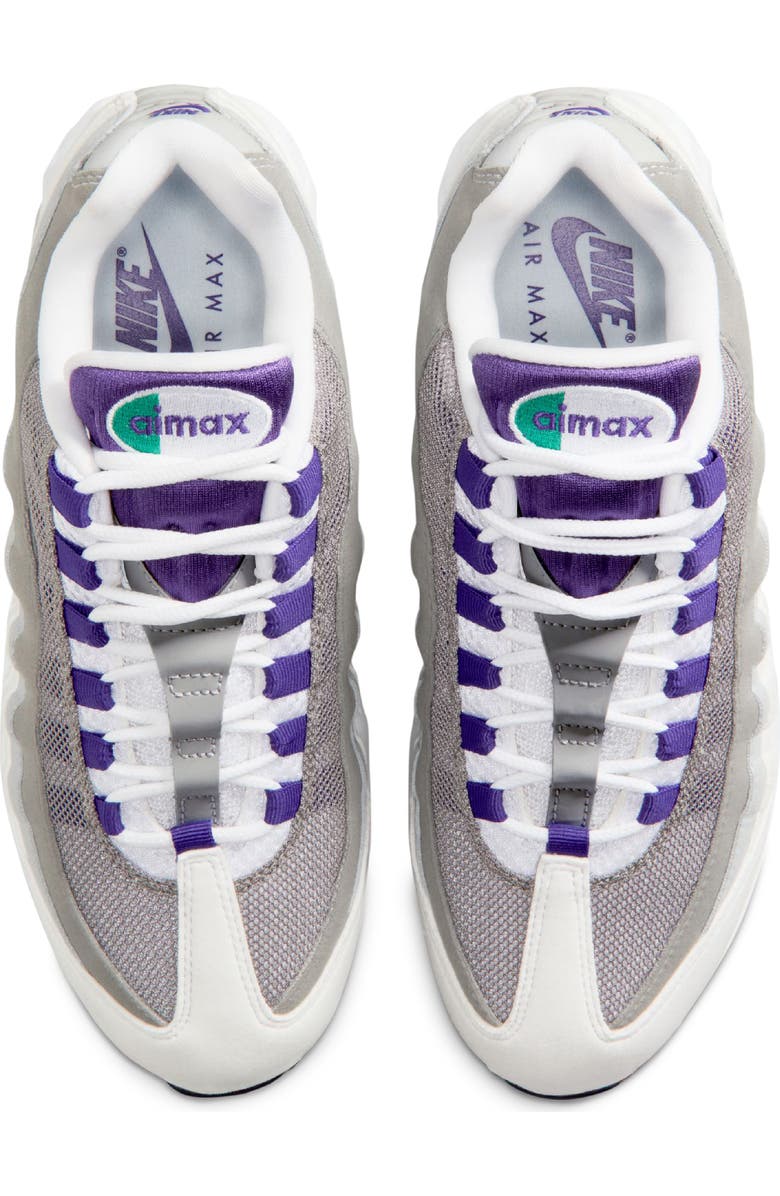 Nike Air Max 95 Big Bubble Sneaker, Alternate, color, White/ Purple/ Emerald Green
