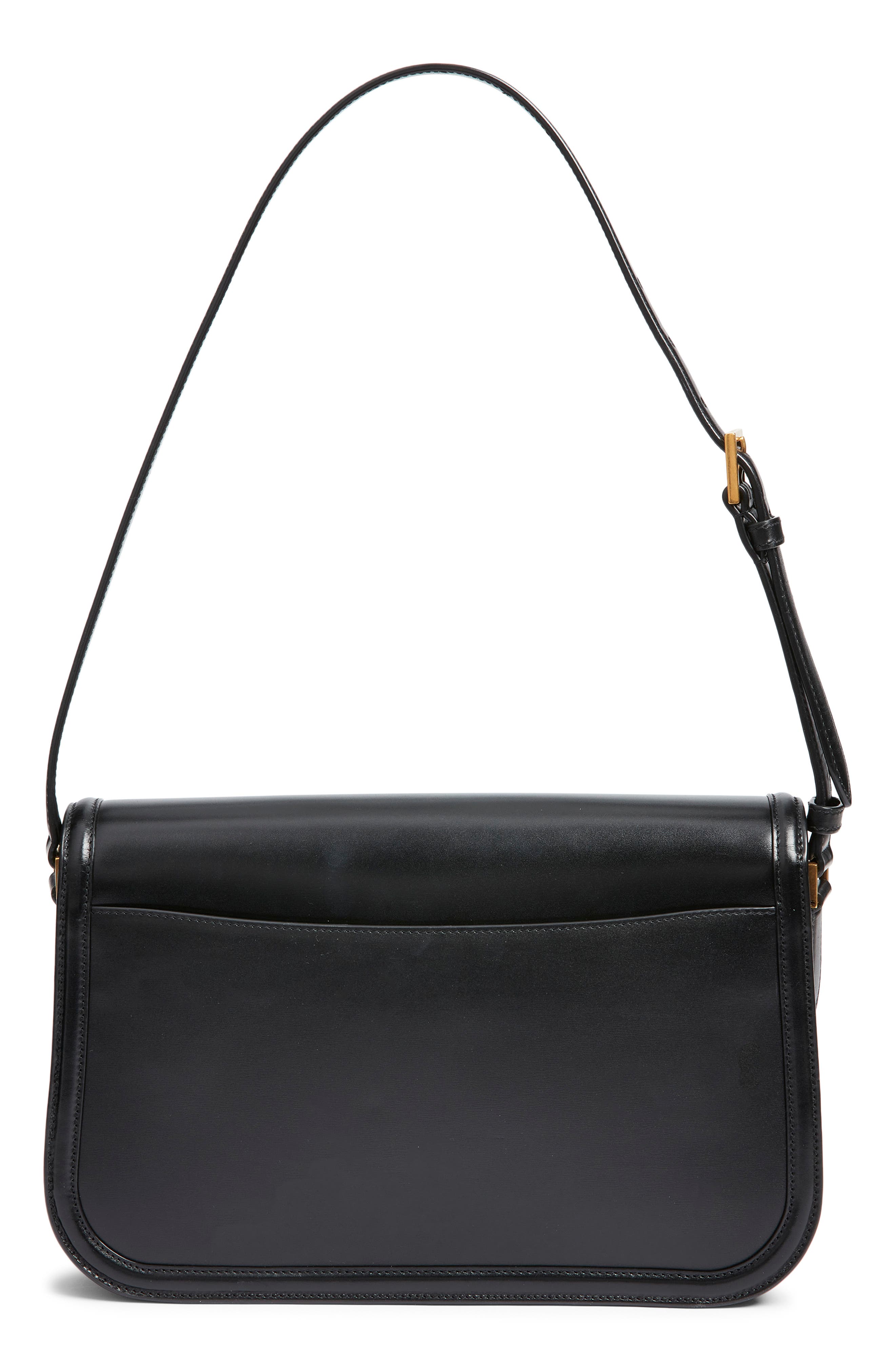 Saint Laurent Large Solferino Leather Shoulder Bag, Alternate, color, Noir