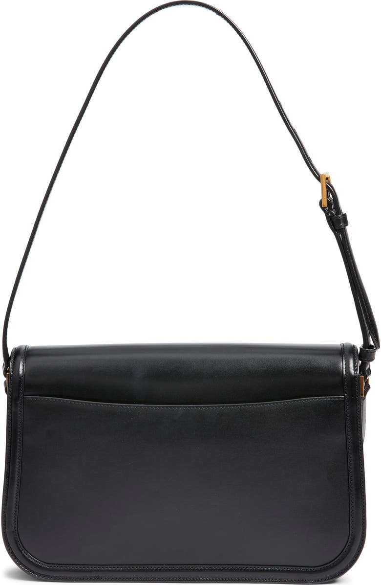 Saint Laurent Large Solferino Leather Shoulder Bag, Alternate, color, Noir
