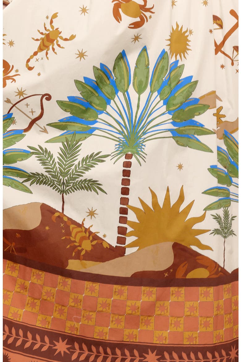 Tropical Print Midi Skirt, Alternate, color, CREAM