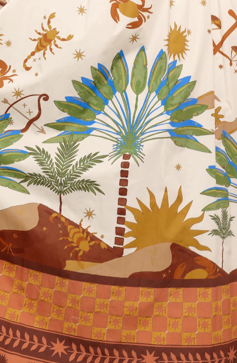 FLYING TOMATO Tropical Print Midi Skirt, Alternate, color, Cream