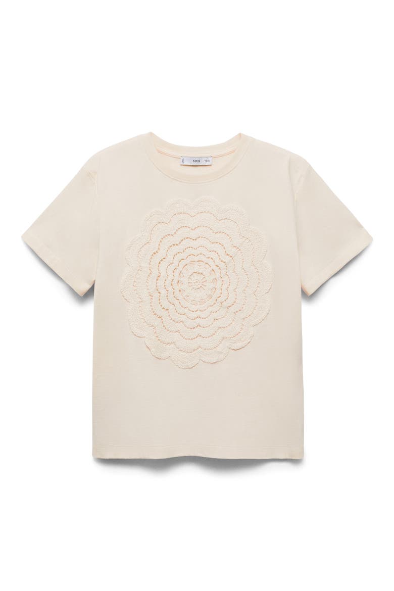 Crochet Cotton T-Shirt, Alternate, color, ECRU