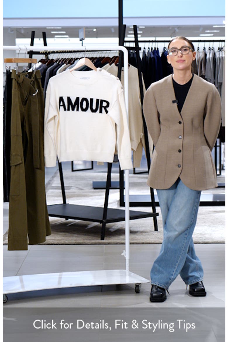 Amour Button Shoulder Sweater video
