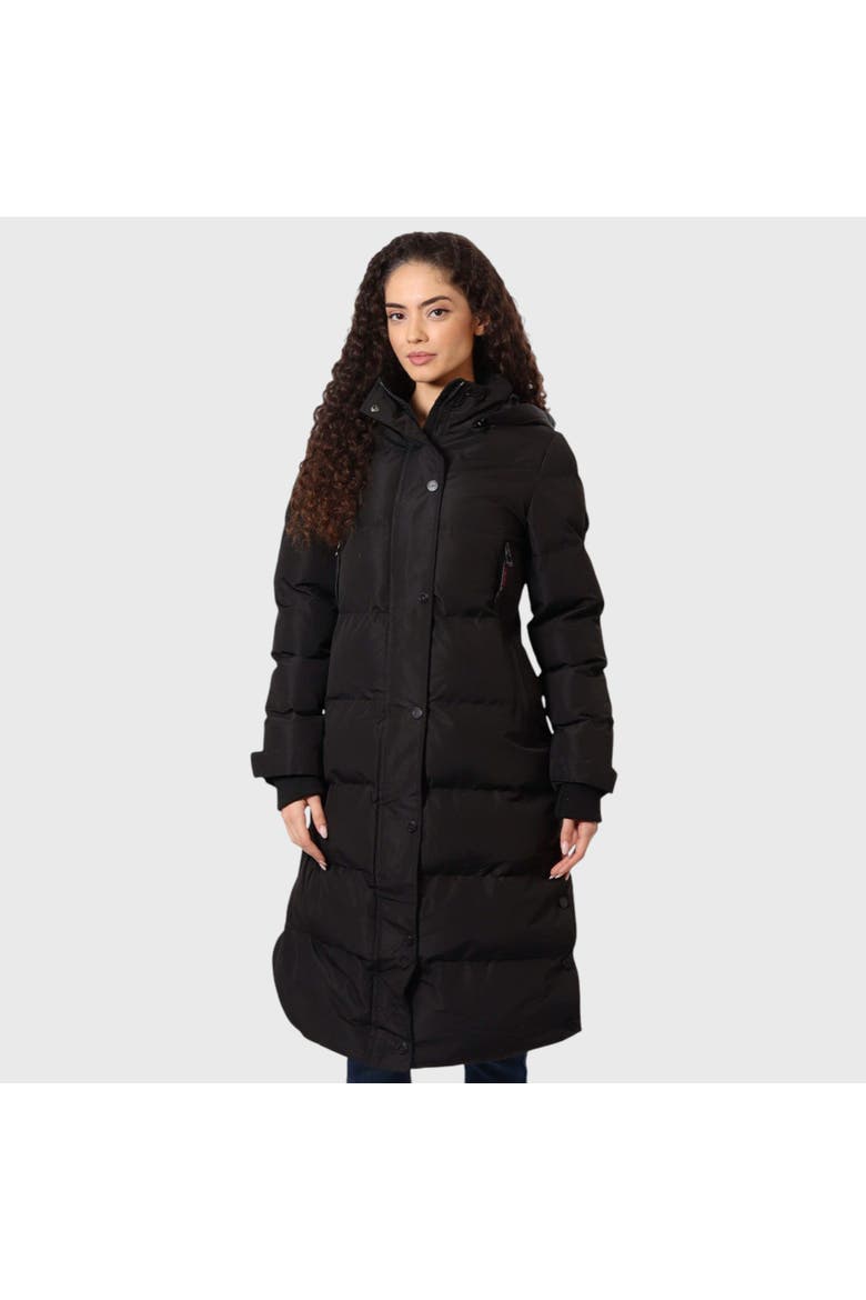 Quilted Maxi Long Jacket, Main, color, Black