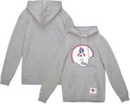 Mitchell & Ness Men's Mitchell & Ness Heather Gray New England Patriots Helmet Logo Vintage Pullover Hoodie