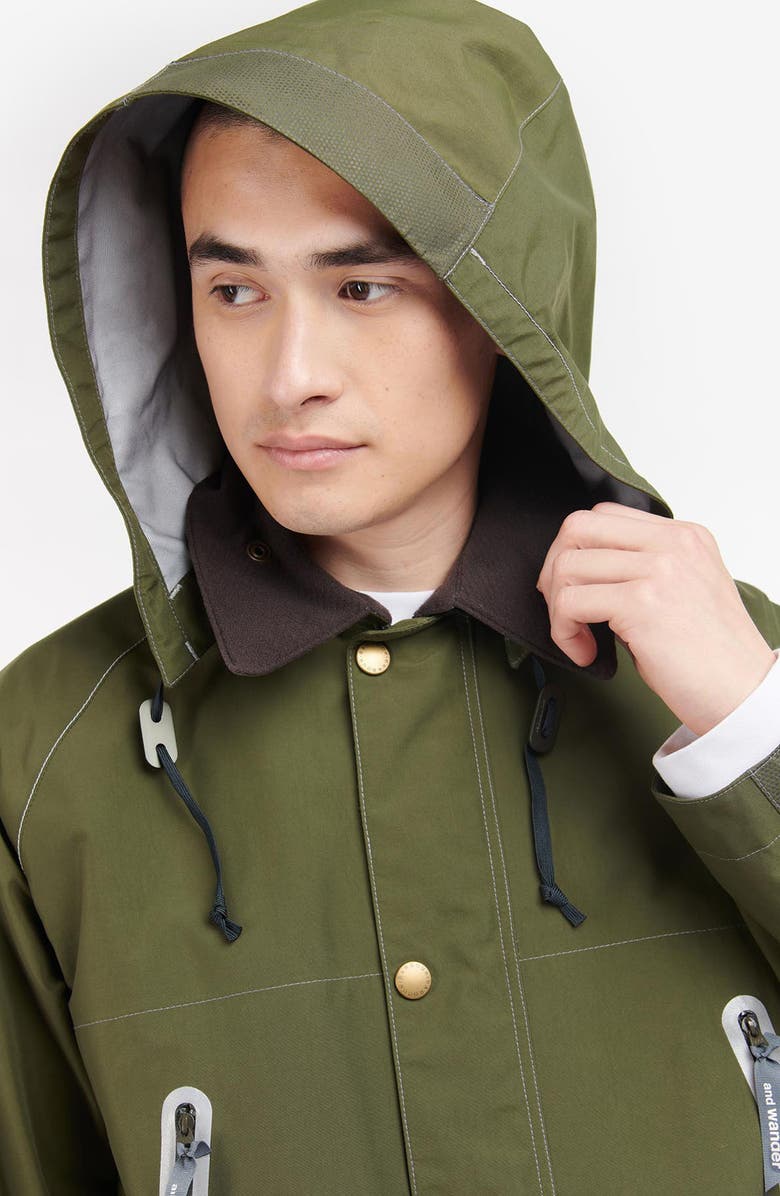 Barbour x And Wander Waterproof Hooded Jacket, Alternate, color, 