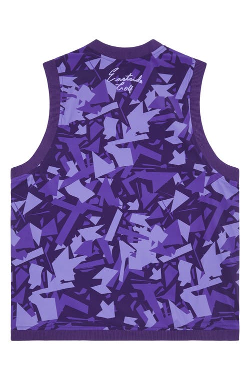 Eastside Golf Stretch Nylon Windbreaker Golf Vest In Violet Stone Shatter
