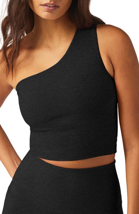 Space Dye One Up Asymmetric Crop Tank Top