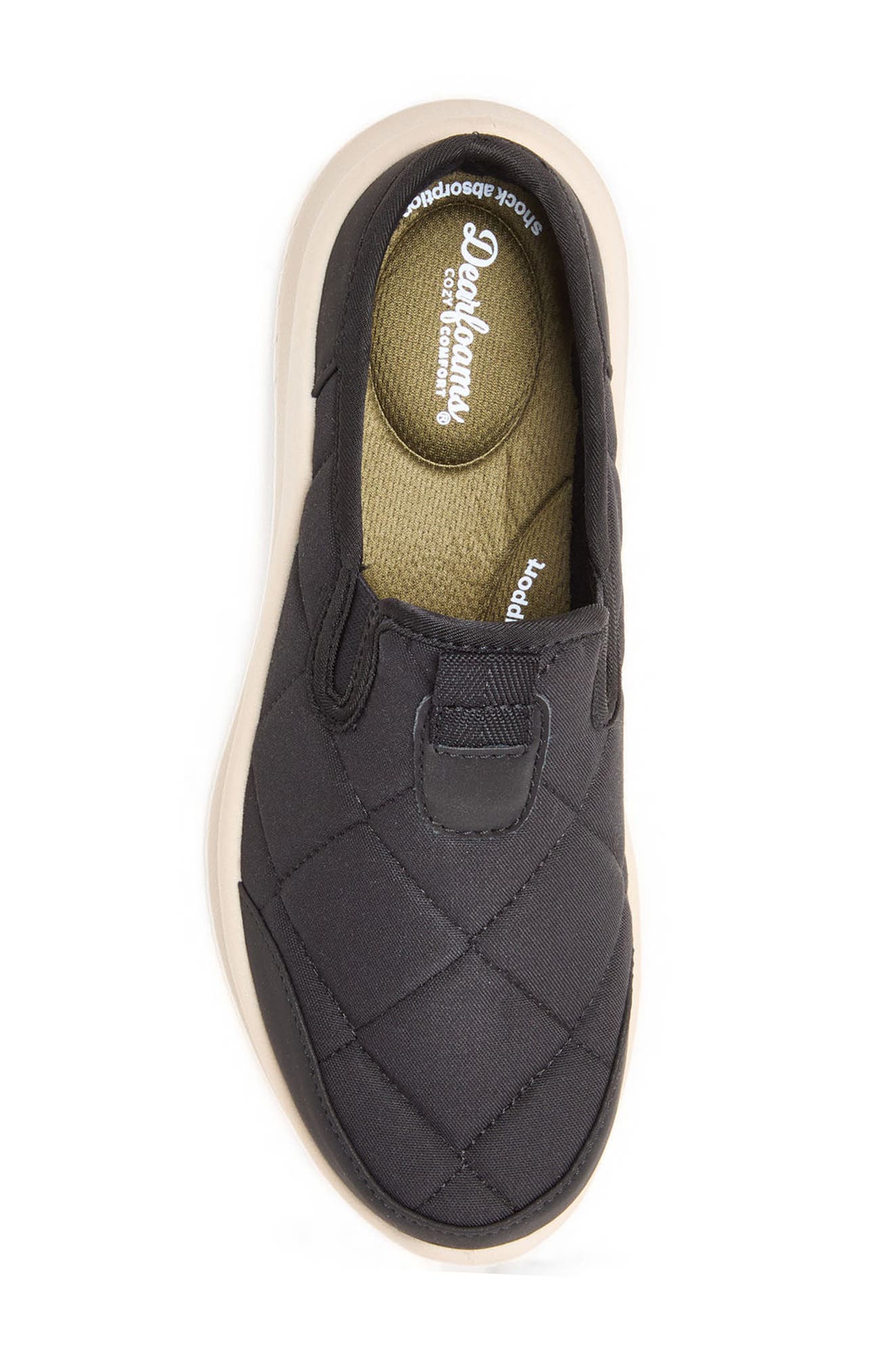 DEARFOAMS Quilted Woven Mule, Alternate, color, Black