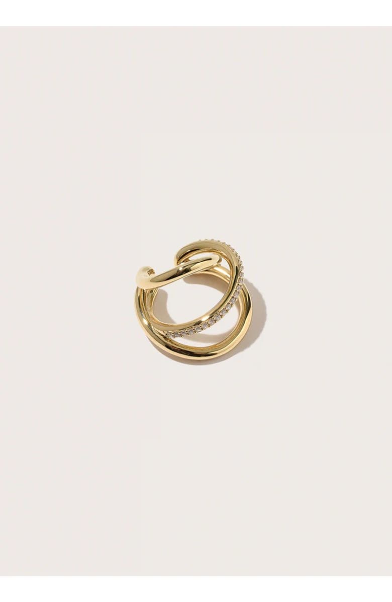 Otiumberg Pave Spiralis Ear Cuff, Main, color, Yellow Toned Gold