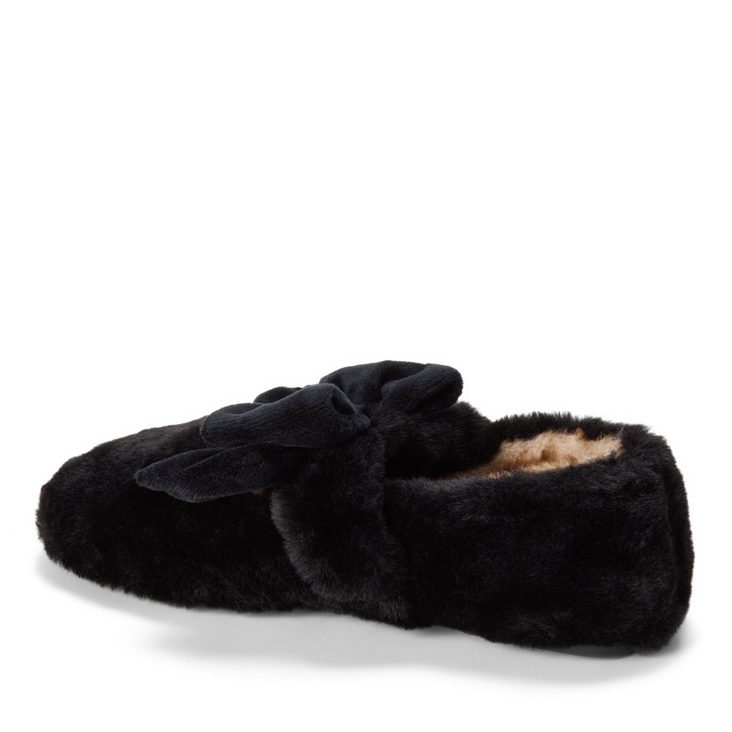 Dearfoams Maryanne Luxe Teddy Maryjane, Alternate, color, Black