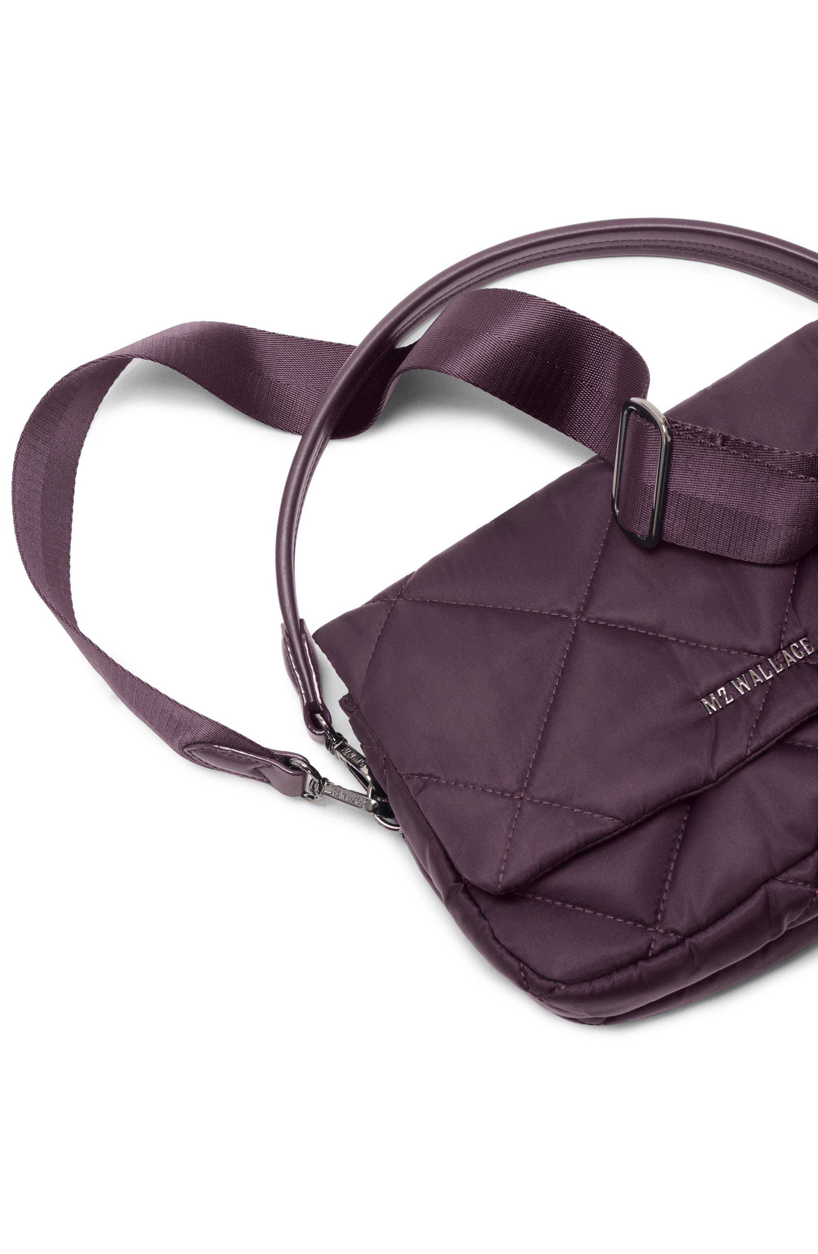 MZ Wallace Madison Flap Nylon Crossbody Bag, Alternate, color, Raisin