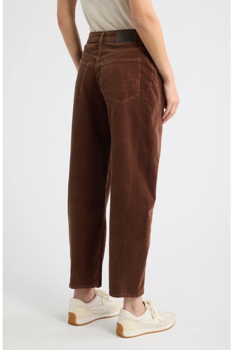Side Panel Barrel Leg Corduroy Pants, Alternate, color, BROWN