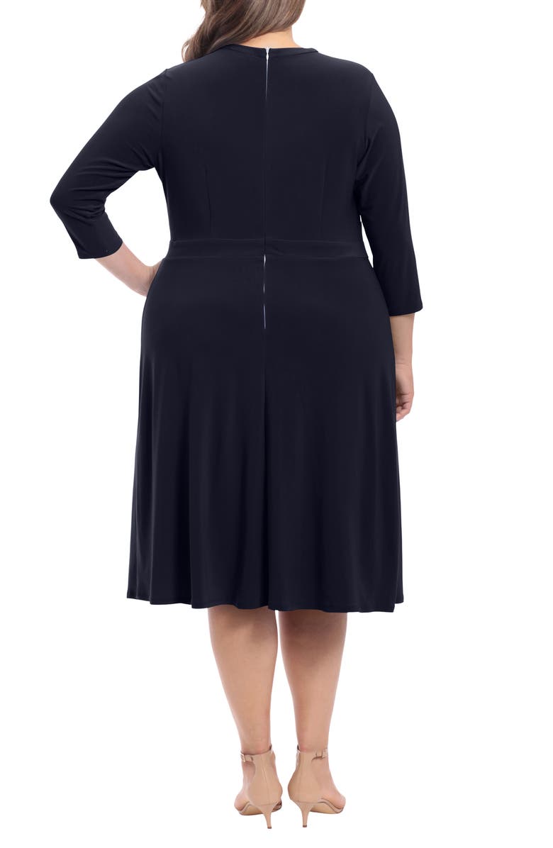 London Times Keyhole Midi Fit & Flare Dress, Alternate, color, 