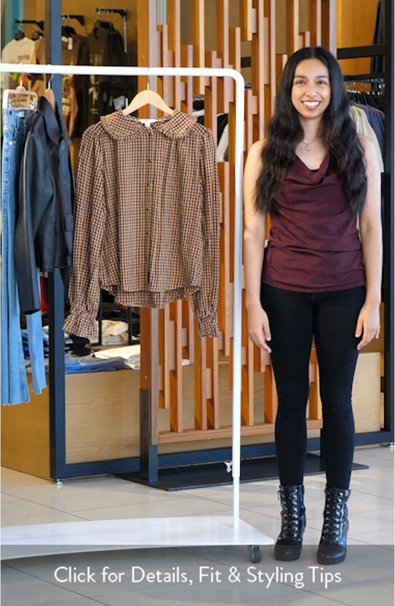 Check Ruffle Collar Button-Up Shirt, sales video thumbnail