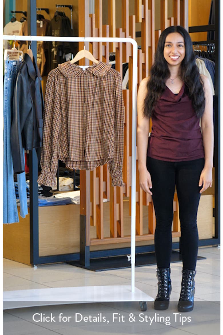Check Ruffle Collar Button-Up Shirt video