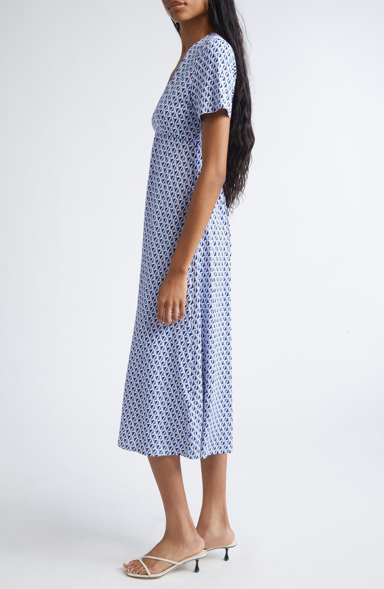 Max Mara Bchorigano Geo Print Midi Dress, Alternate, color, Cornflower Blue