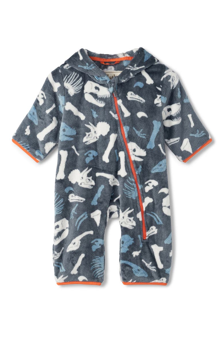 Dino Fossils Fleece Bunting, Main, color, BLUE NIGHTS