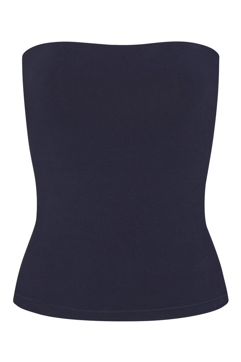 Stretch Cotton Jersey Tube Top, Alternate, color, NAVY