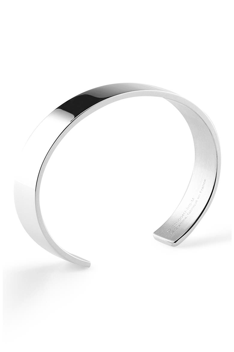 Men's 33G Polished Sterling Silver Ribbon Cuff Bracelet, Alternate, color, SILVER