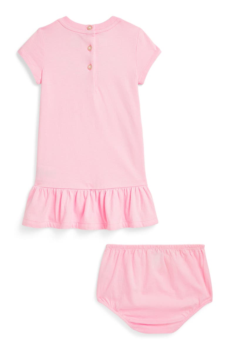 Ralph Lauren Appliqué Cotton Graphic Dress & Bloomers, Alternate, color, 