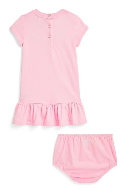 Polo Ralph Lauren Ralph Lauren Appliqué Cotton Graphic Dress & Bloomers In Carmel Pink