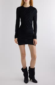 Isabel Marant Étoile Denise Shirred Long Sleeve Body-Con Minidress