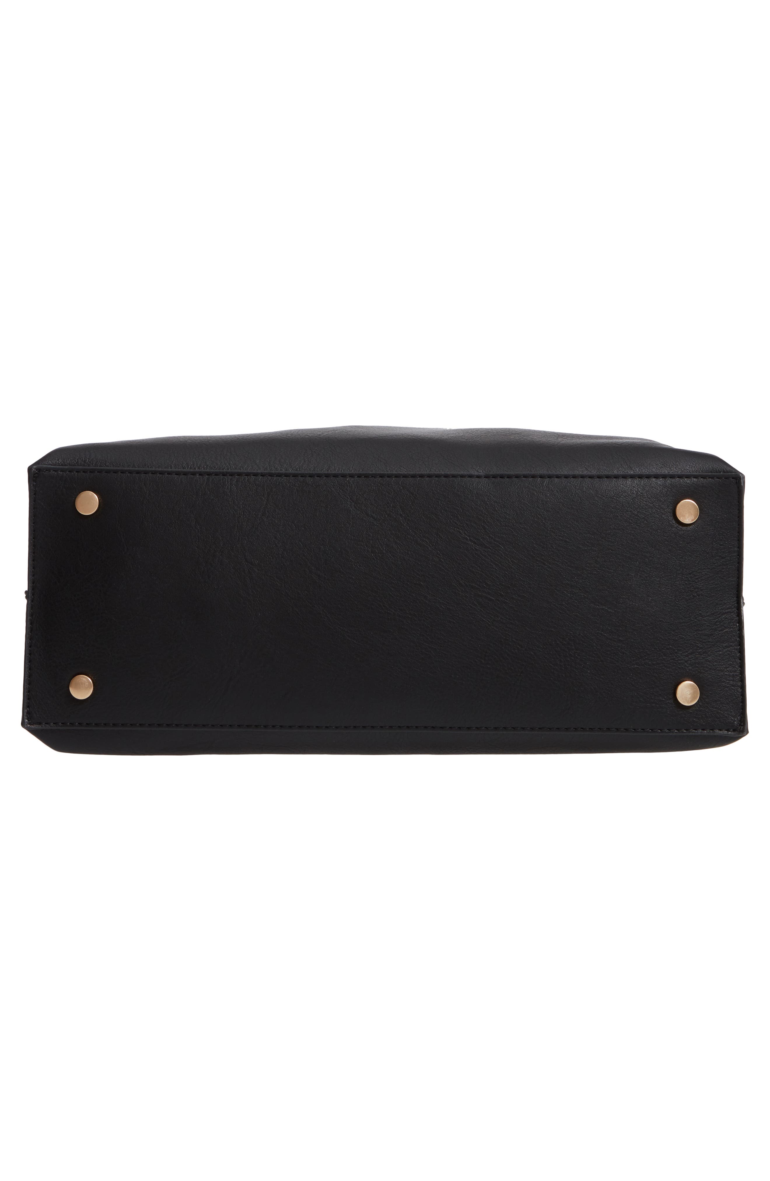 Josah Faux Leather Shoulder Bag, Alternate, color, BLACK