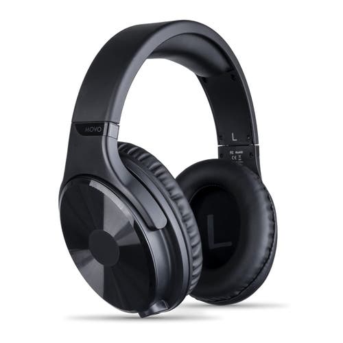 MOVO MH-100 Hi-Fi Studio Headphones with Microphone - Wired Over Ear Headphones for Gaming and Music with 3.5mm and 6.35mm Input - Comfortable