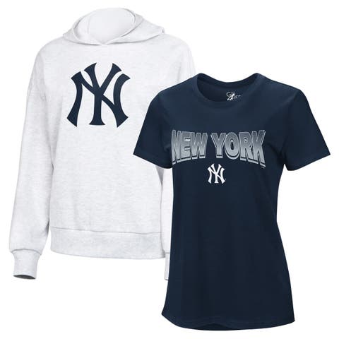 Women's G-III 4Her by Carl Banks  Navy/Bright Heather Ceramic New York Yankees T-Shirt and Hoodie Combo Pack