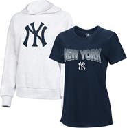 G-III 4HER BY CARL BANKS Women's G-III 4Her by Carl Banks  Navy/Bright Heather Ceramic New York Yankees T-Shirt and Hoodie Combo Pack